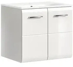 Ebuy24 Ice Waschbeckenunterschrank Inkl. Waschbecken 2 T&uuml;ren Wei&szlig; hochglanz, wei&szlig;.