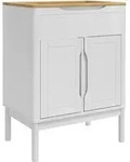 vidaXL Waschbeckenschrank mit Regal mit T&uuml;r FLORO Wei&szlig; 60 x 40 x 80 cm