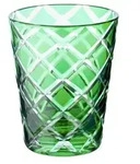 EDZARD 6er Set Kristallgl&auml;ser Dio, gr&uuml;n, handgeschliffenes Glas, H&ouml;he 10 cm