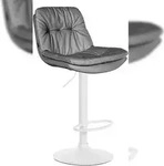 CLP Barhocker Laurel Kunstleder grau/Metall matt weiss
