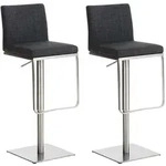 CLP 2er Set Barhocker Panama Stoffbezug dunkelgrau/edelstahl