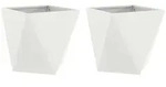 vidaXL Pflanzk&uuml;bel 2 pcs Wei&szlig; 50 x 50 x 50 cm Stahl