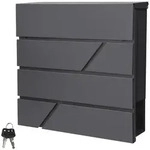 ML-Design Briefkasten mit Zeitungsfach 37x11x37 cm Anthrazit aus Edelstahl
