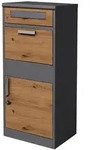 ML-Design Paketbriefkasten 50x112x37 cm Anthrazit-Eiche | Stahl, abschlie&szlig;bar,