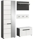 Ebuy24 Canu Garderobenm&ouml;bel Set C28 wei&szlig;, grau.