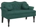 vidaXL Sitzbank mit Kissen Dunkelgr&uuml;n 120,5x65x75 cm Samt