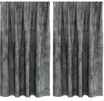 vidaXL Samtvorh&auml;nge mit Vorh&auml;ngen 2 pcs Grau 140 x 140 cm Samt