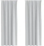 vidaXL Verdunkelungs-Vorh&auml;nge mit Ringen 2 pcs Helles Grau
