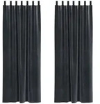 vidaXL Verdunkelungsvorh&auml;nge 2 pcs Dunkelgrau 140 x 260 cm Samt