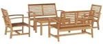 vidaXL Garten-Sofa-Set Natur Teak-Massivholz