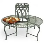 DanDiBo Baumbank Rund Metall Wetterfest Grau 96590 Rundbank &oslash; 120 cm Gartenbank