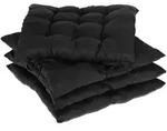 Relaxdays Stuhlkissen 4er Set, 38x38 cm, Sitzkissen mit B&auml;ndern, Indoor & Outdoor,