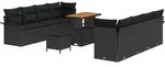 vidaXL Garten-Sofa-Set 11 pcs Schwarz Poly-Rattan