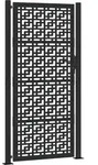 vidaXL Gartentor Schwarz 105x205 cm Stahl Kreuz-Design