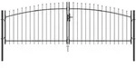 vidaXL Gartentor mit Spitzen-Doppelschwinge Grau 150x400 cm aus Stahl
