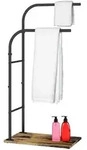 Relaxdays Handtuchst&auml;nder mit Ablage, HxBxT: 80,5x40x24 cm, Industrial, 2 Stangen,