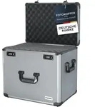 HMF 14422-02 Alu Fotokoffer, Miniaturenkoffer mit Rasterschaumstoff, 46 x 33 x 41 cm