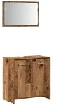 vidaXL Badschrank mit Spiegel Altholz-Optik Holzwerkstoff