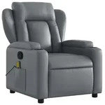 vidaXL Massagesessel Relaxsessel Grau Kunstleder