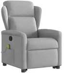 vidaXL Massagesessel mit Aufstehhilfe Wolkengrau Stoff