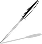 Intirilife Wetzstab Messersch&auml;rfer in SILBER - 35 x 4 cm - Manueller Wetzstahl
