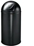 PROREGAL Abfallbeh&auml;lter mit Pushdeckel & Inneneimer aus Metall | 40 Liter, HxBxT