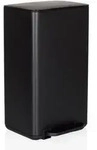 Abfallsammler / M&uuml;lleimer CLEAN NATURA 30L Holzoptik Stahl schwarz matt hjh OFFICE