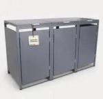 ALBATROS M&uuml;lltonnenbox 3er Hauswandversion, 120L bis 240L, f&uuml;r Drei Tonnen,