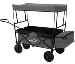 Hauki Bollerwagen L Grau, faltbar mit Dach, Handwagen klappbar, bis 80 kg, 2