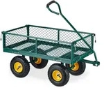 Relaxdays Handwagen, praktischer Bollerwagen f&uuml;r den Garten, Luftbereifung,