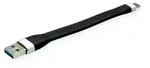 ROLINE USB 3.2 Gen 1 Silikonkabel, A-C, ST/ST, schwarz, 11 cm