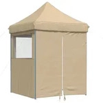 vidaXL Partyzelt Faltbar Pop-Up mit 4 Seitenteilen Beige