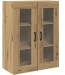vidaXL Wandschrank mit Glast&uuml;ren Artisan Eiche 69,5x34x90 cm