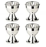 EDZARD 4er Set Eierbecher Classo (H&ouml;he 5 cm), klassische Form, schwerversilbert