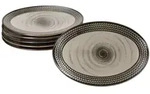 M&auml;ser Prospero 6x Platte oval 24,4cmx16,8cm braun Porzellan Relief Grill-Teller