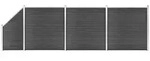 vidaXL Zaunelement Set WPC 619x(105-186) cm Schwarz