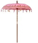 vidaXL Balinesischer Sonnenschirm, Rosa, 185 x 185 x 260 cm, Modell Titan Prime Elite