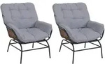 Mendler 2er-Set Loungestuhl HWC-P75, Loungesessel Relaxstuhl, Stoff 220g/m2