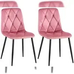 CLP 2er Set Esszimmerstuhl Clairton rosa/Samt