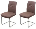 Chefgastro 2er-Set Esszimmerstuhl | HxBxT 92x47x57cm | Sitzh&ouml;he 49cm | Stoff/Textil