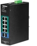 TRENDnet TI-PG102i 10-Port DIN-Rail Switch Industrial Gigabit Managed PoE+