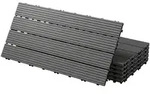ECD Germany &ndash; WPC Terrassenfliesen &ndash; 60x30 cm Anthrazit 3m2 | geriffelt,