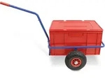 BRB Handwagen mit herausnehmbarer Kunststoffkiste 600 x 400 x 320 mm in rot
