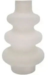 Intirilife Keramik Vase in Creme Wei&szlig; - 13 x 21.8 cm - Spiralvase Dekovase ideal