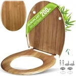 Casaria WC Sitz Toilettendeckel Bambus - Duroplast - Doppelte Absenkautomatik