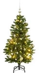 vidaXL K&uuml;nstlicher Weihnachtsbaum Klappbar 150 LEDs & Kugeln 120 cm
