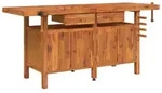 vidaXL Werkbank mit Schubladen Schraubst&ouml;cken 192x62x83 cm Akazienholz