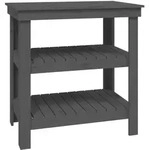 vidaXL Werkbank Grau 78,5x50x80 cm Massivholz Kiefer
