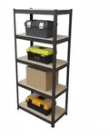 Relaxdays Schwerlastregal, HxBxT 180x60x30 cm, Traglast 500 kg, 5 Ebenen, Lagerregal