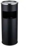 Relaxdays Standaschenbecher mit M&uuml;lleimer, Metall, 17 l, Rauchers&auml;ule Inneneimer,